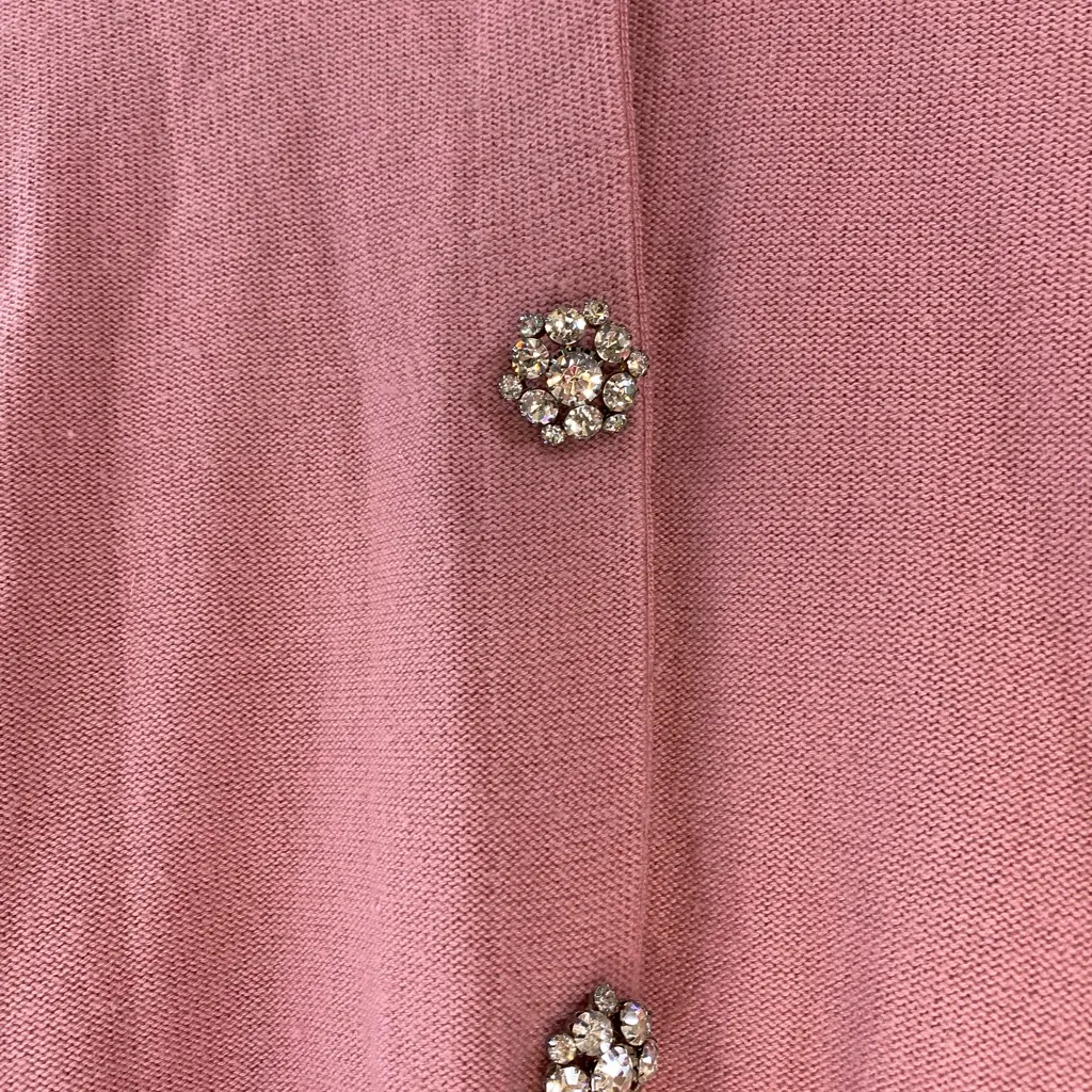 Y2k Tracy Reese vintage vibes faux fur lapel collar jeweled women’s cardigan s - Image 6