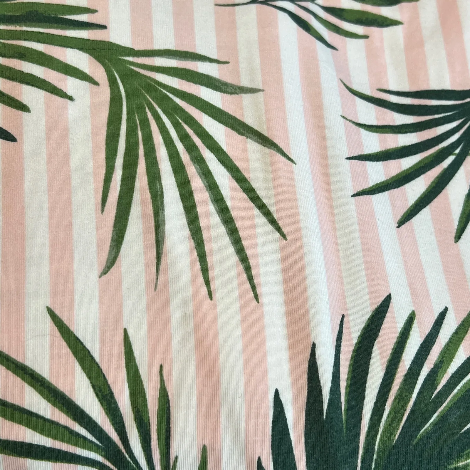 Lands’ End Wide Leg Jumpsuit Pink Green 1X Palm Leaf Print Sleeveless Tropical - Image 11