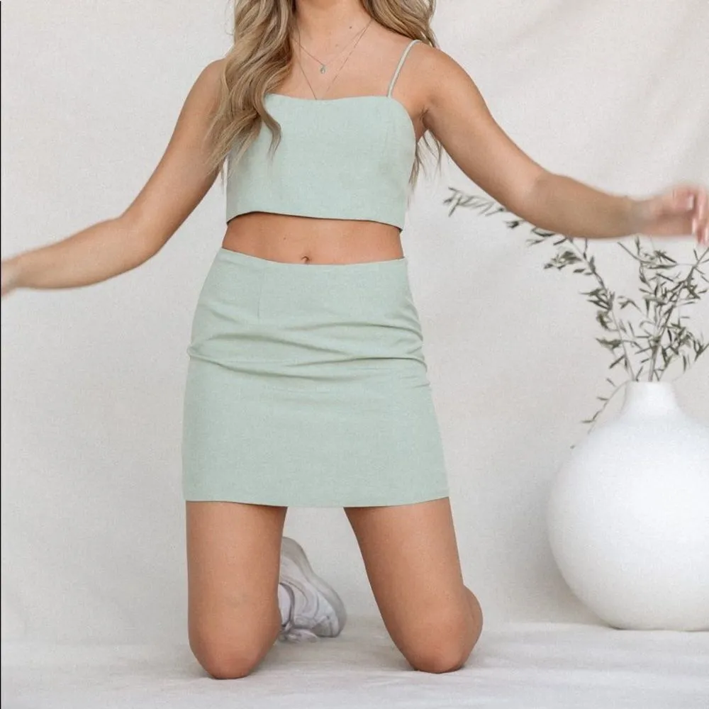 ✨2xHP✨Olivia Moss Linen Two Piece Set✨ Green Size L - Image 5