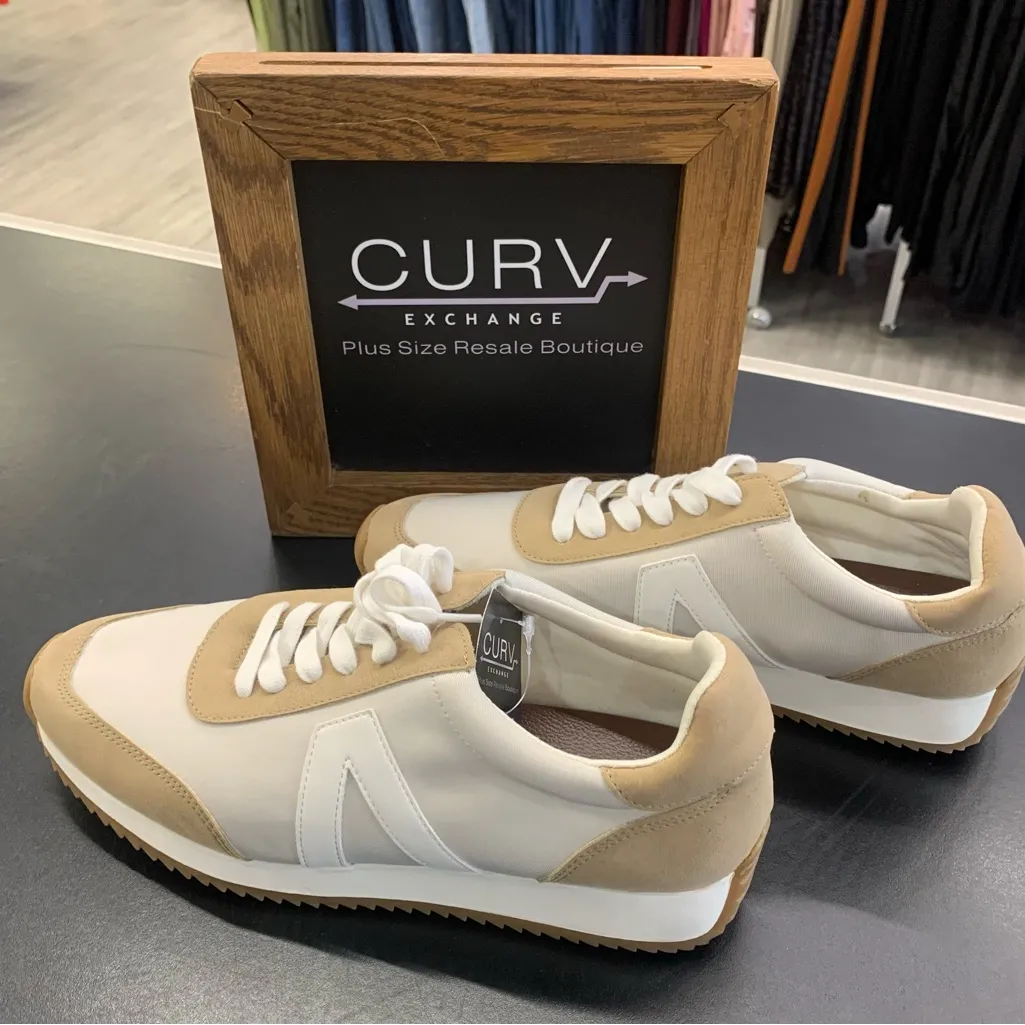 MIA tan and white sneakers, size 10 - Image 2