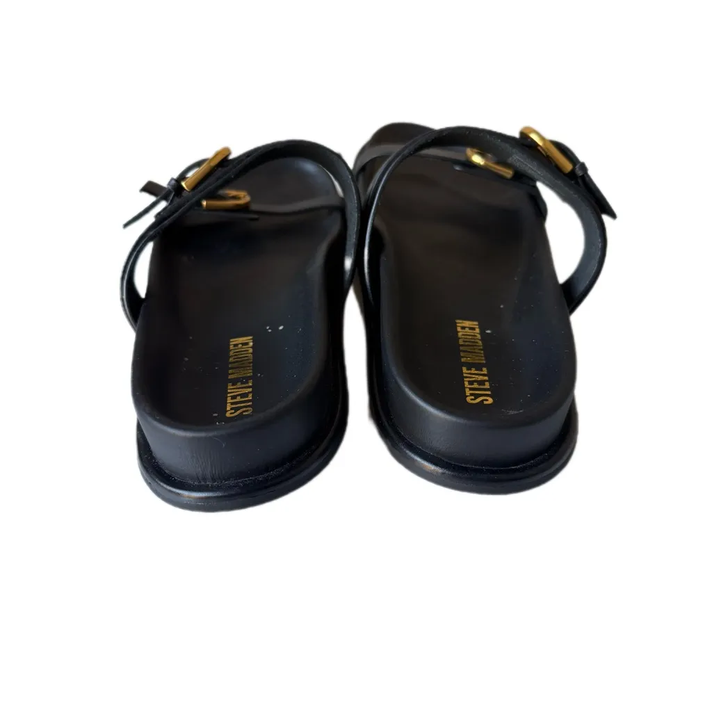 Steve Madden Margery Black and Gold Buckle Slides - Image 4