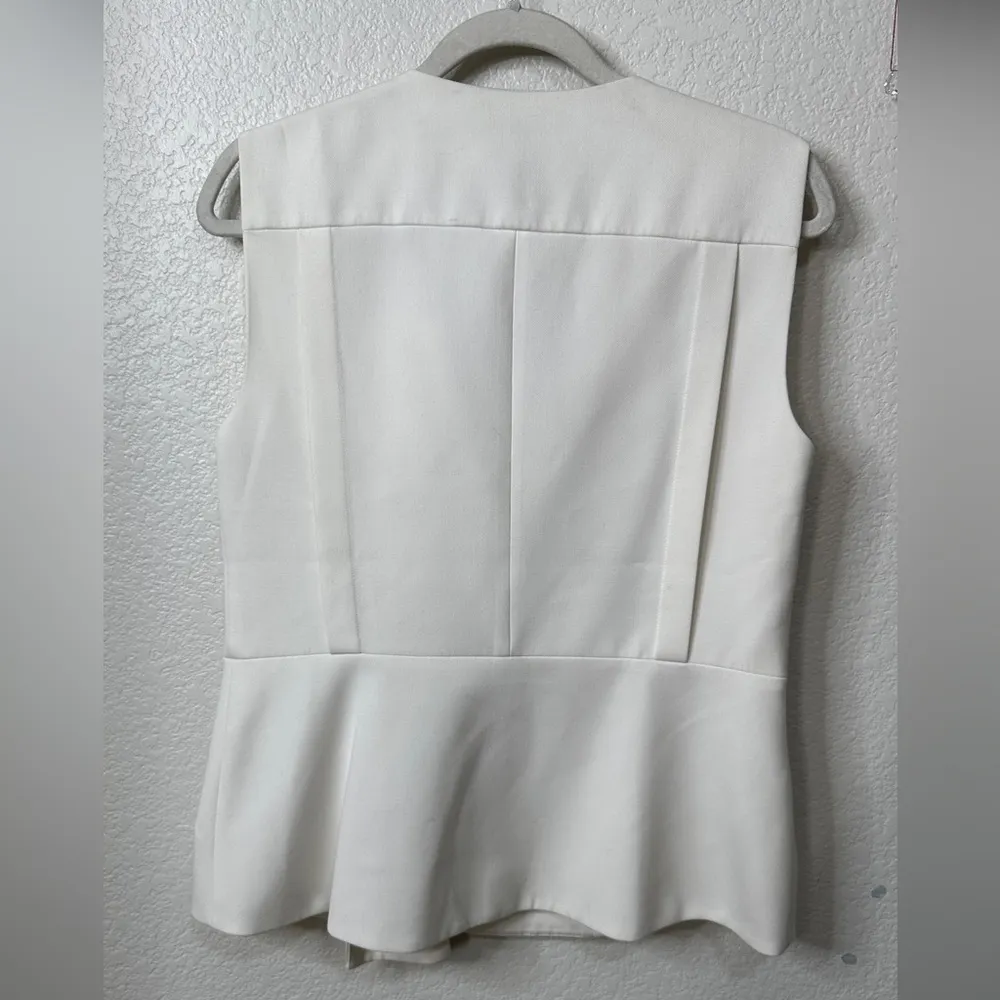 BCBGMaxAzria White Vest Top Large - Image 7