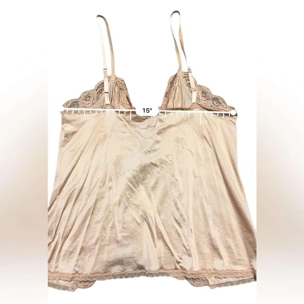 Vintage Vanity Fair Champagne Peach Trimmed Lace V-neck Camisole Size 36 - Image 8