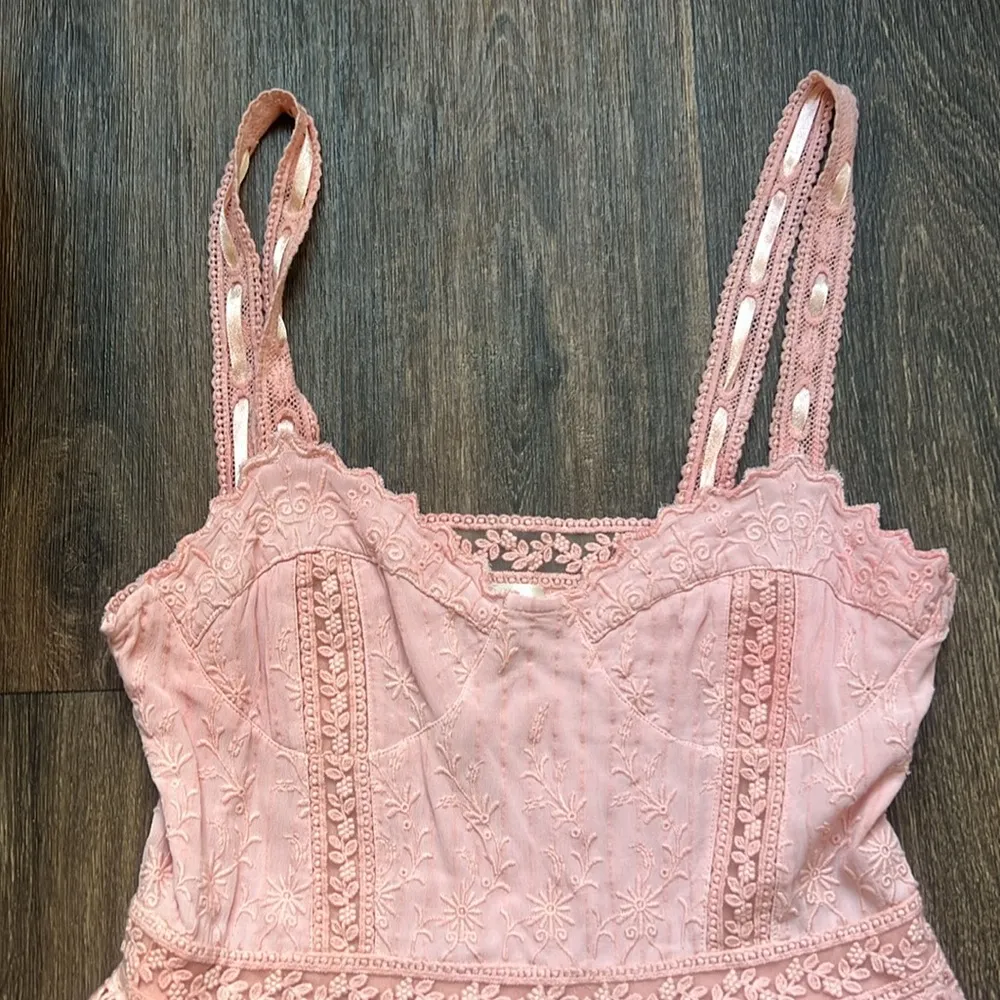 LOVESHACKFANCY Pink Ruffle Mini Dress - Image 2