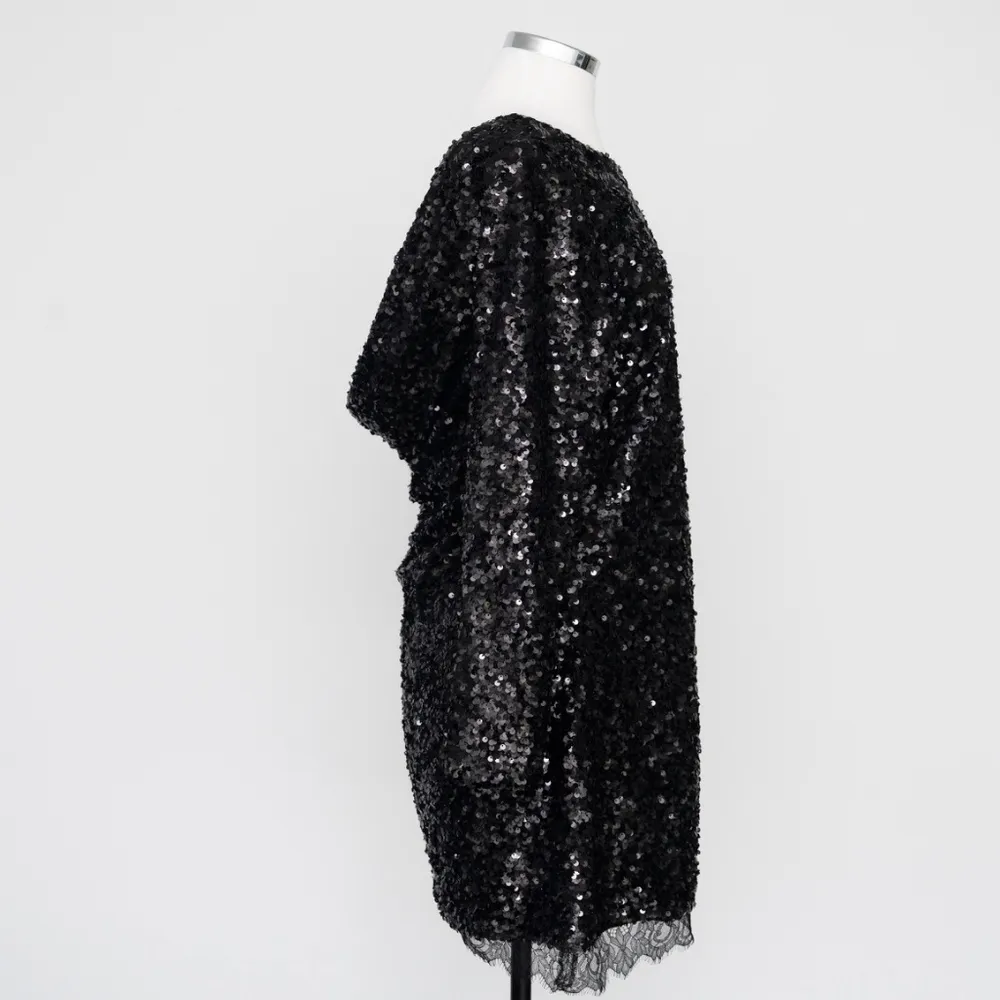 Sachin & Babi. Black Sequin Cowl Back Cameron Dress. - Image 4