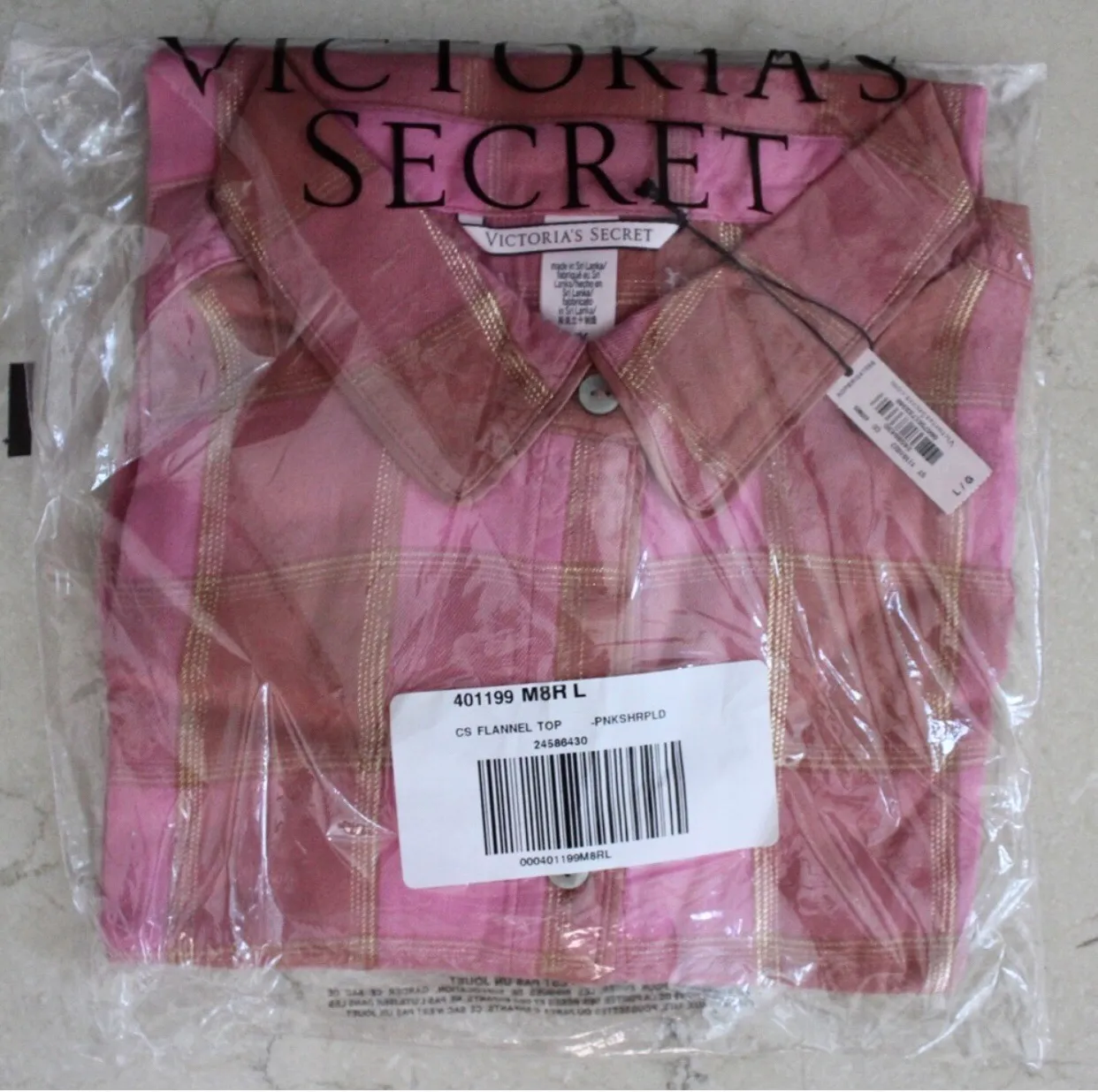 Victoria Secret | Flannel Top Rose Blush Plaid - Image 3