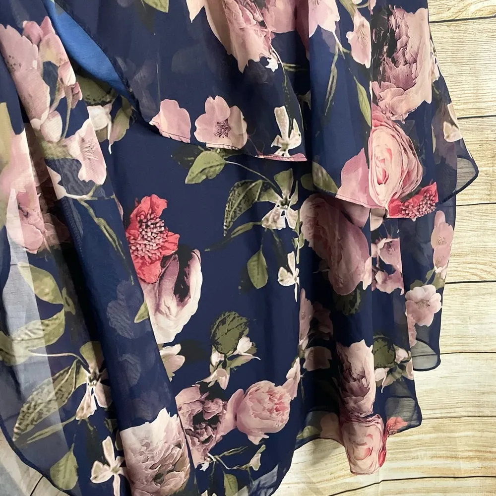 floral tiered chiffon lined gown women size 4 - Image 8