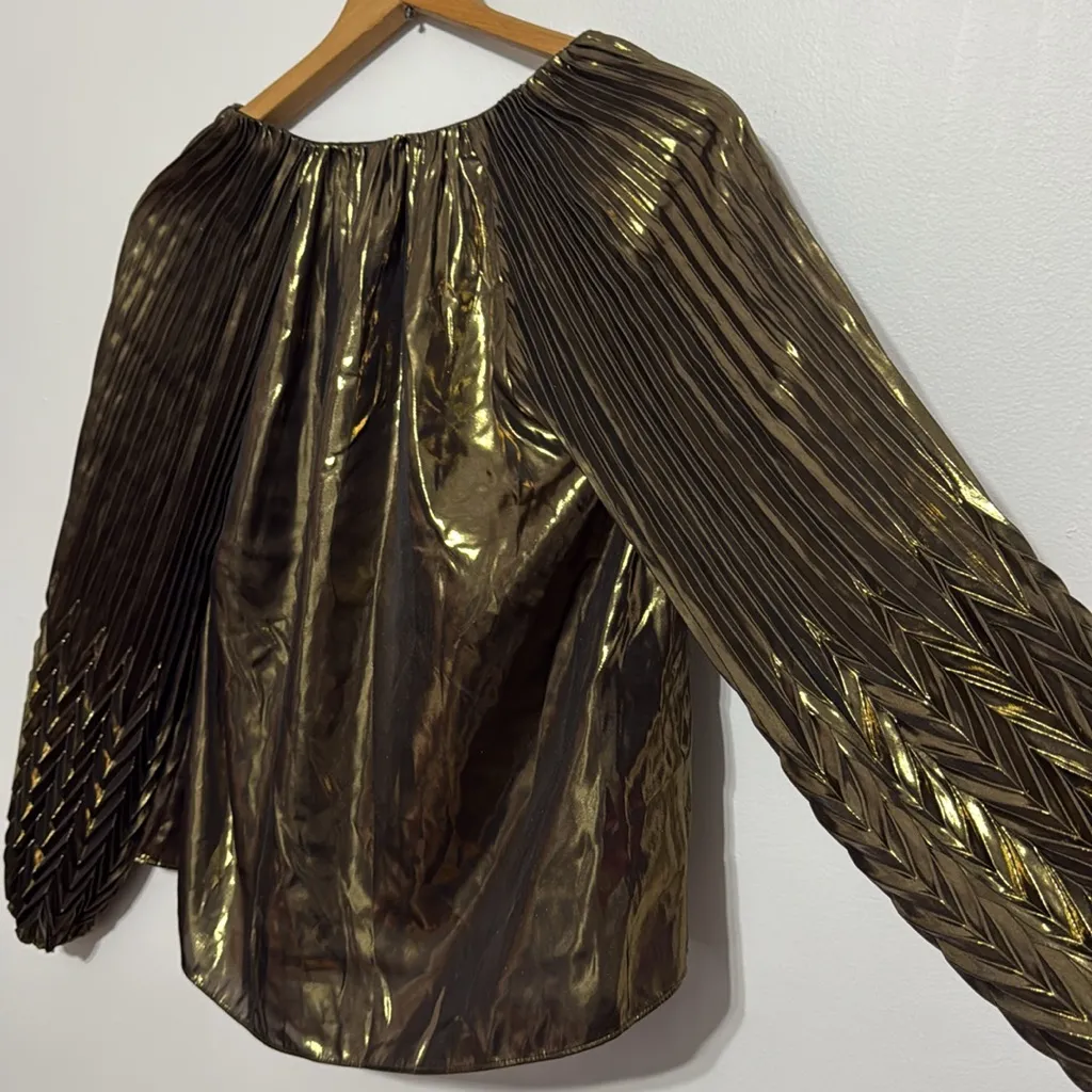 Johnny Was Golden Gem Pleated Blouse - Image 13