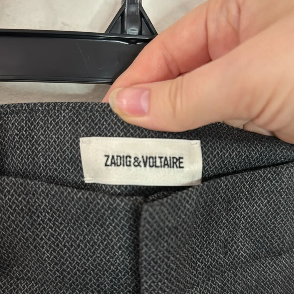 Zadig & Voltaire Posh Frances textured wool blend cropped pants fringe hem sz 36 - Image 11