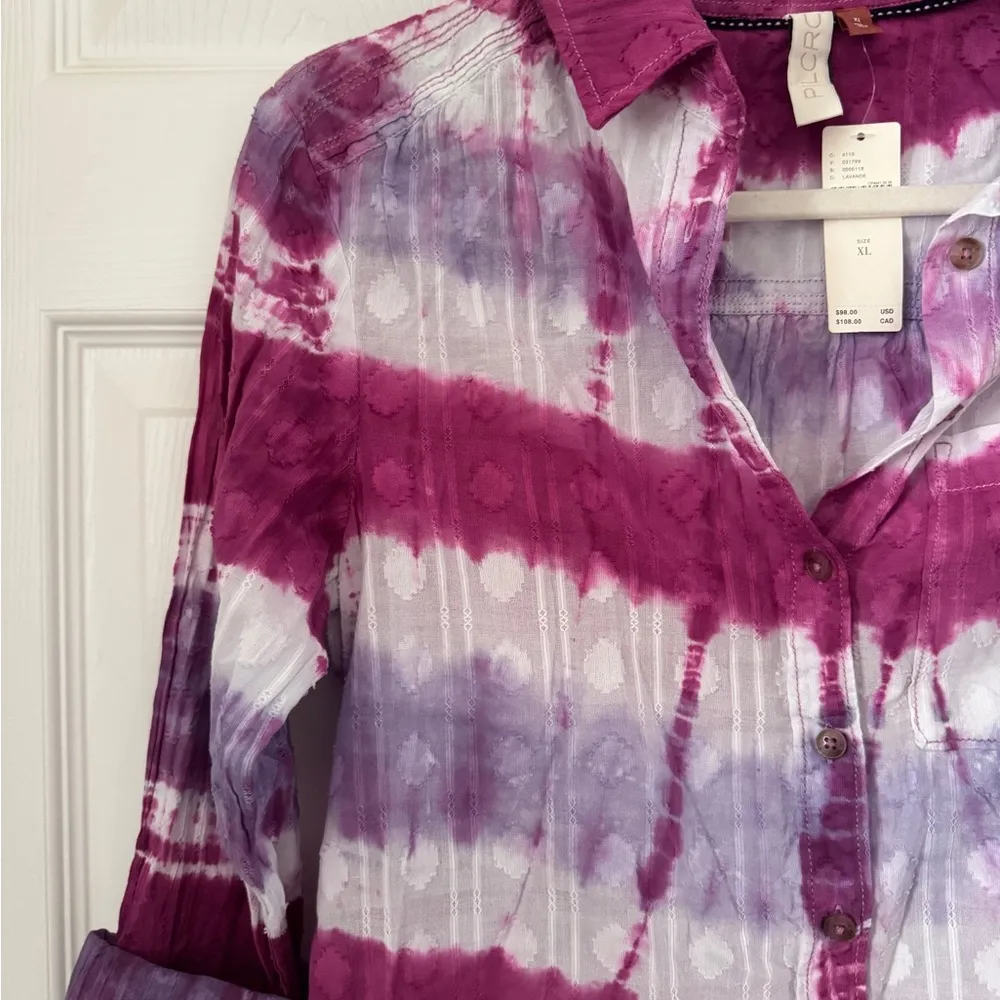 Anthropologie Tie-Dye Button-Up Shirt - Image 3