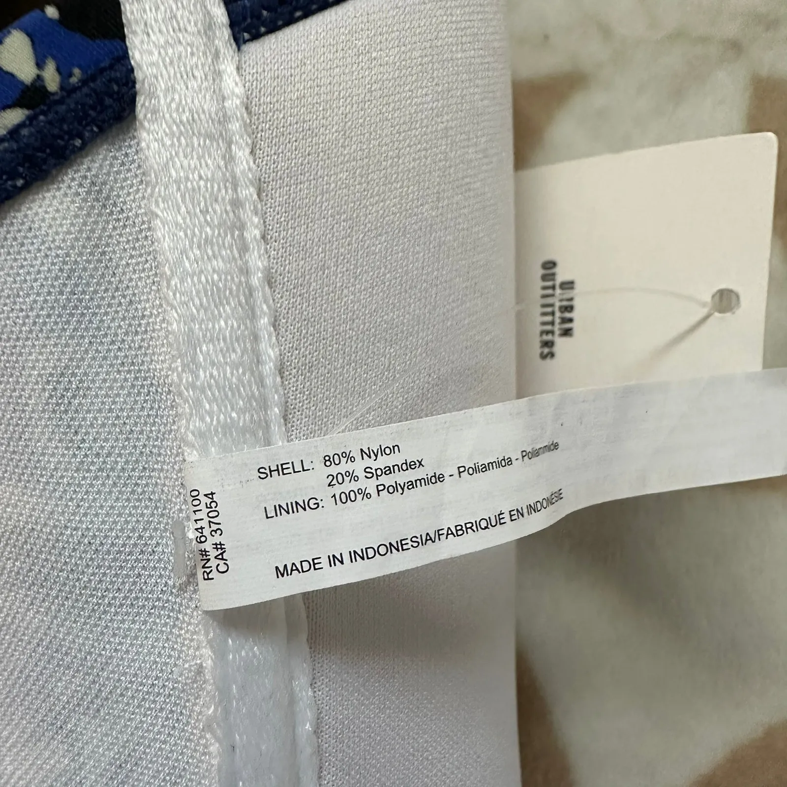 NWT Urban Outfitters‎ Bikini Top Floral Print Blue White Large - Image 8