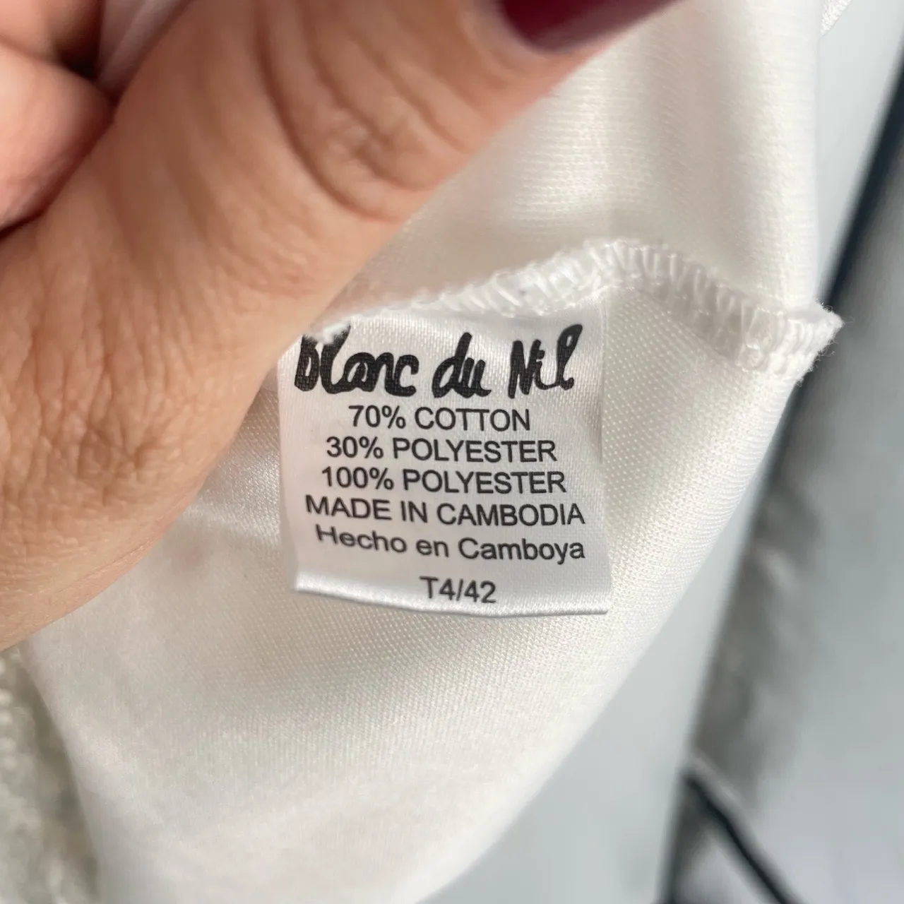 Blanc Du Nil Women's White Lace Fitted Short Sleeve Knee Length Dress Size T4/42 - Image 8