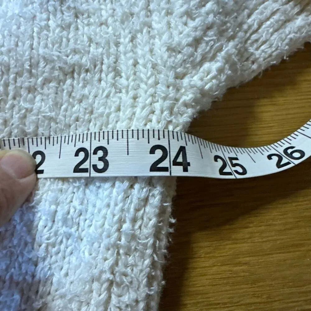 Anthropologie oversized ivory sweater with hood medium - Image 4