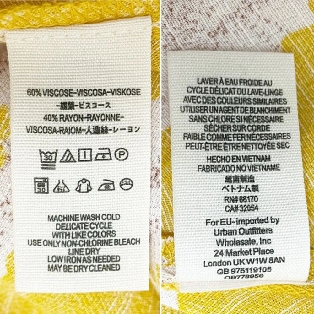 NWT Free People French Quarter Dress Yellow & White Ruffled Mini Size Medium NEW - Image 15