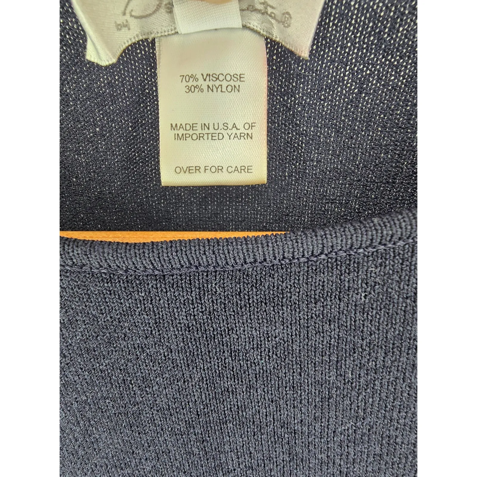 Oscar by Oscar de la Renta Womens 2X Navy Blue Long Sleeve Knit Sweater Top‎ - Image 3