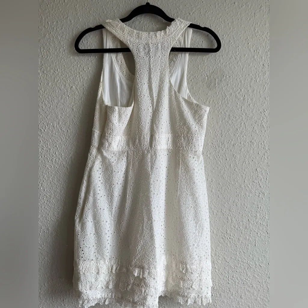 BCBGMAXAZRIA  White Eyelet Midi Dress Size 6 - Image 5