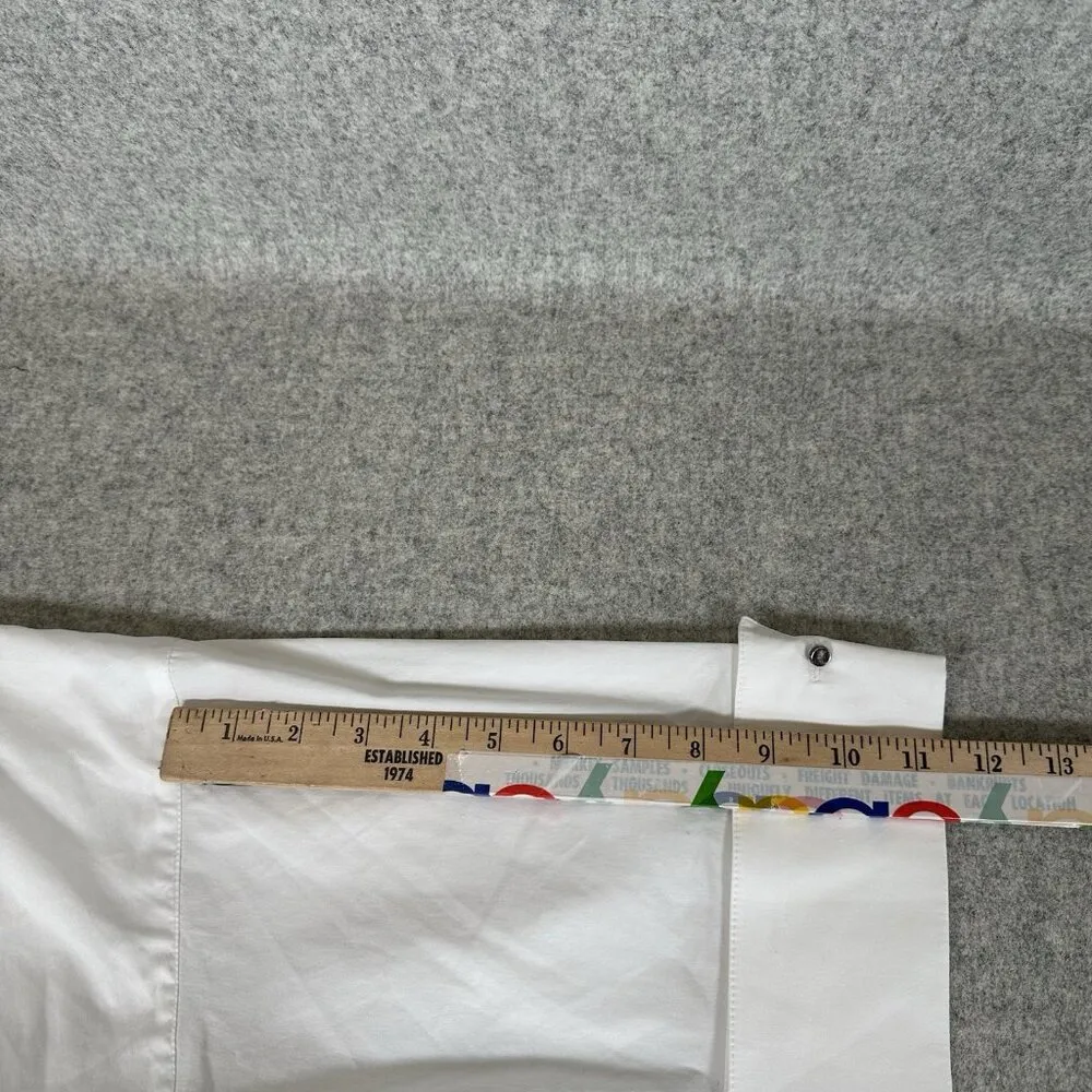 Ming Wang Two Button Top Small White Black Half Sleeve Lightweight Cotton Blend - Image 13