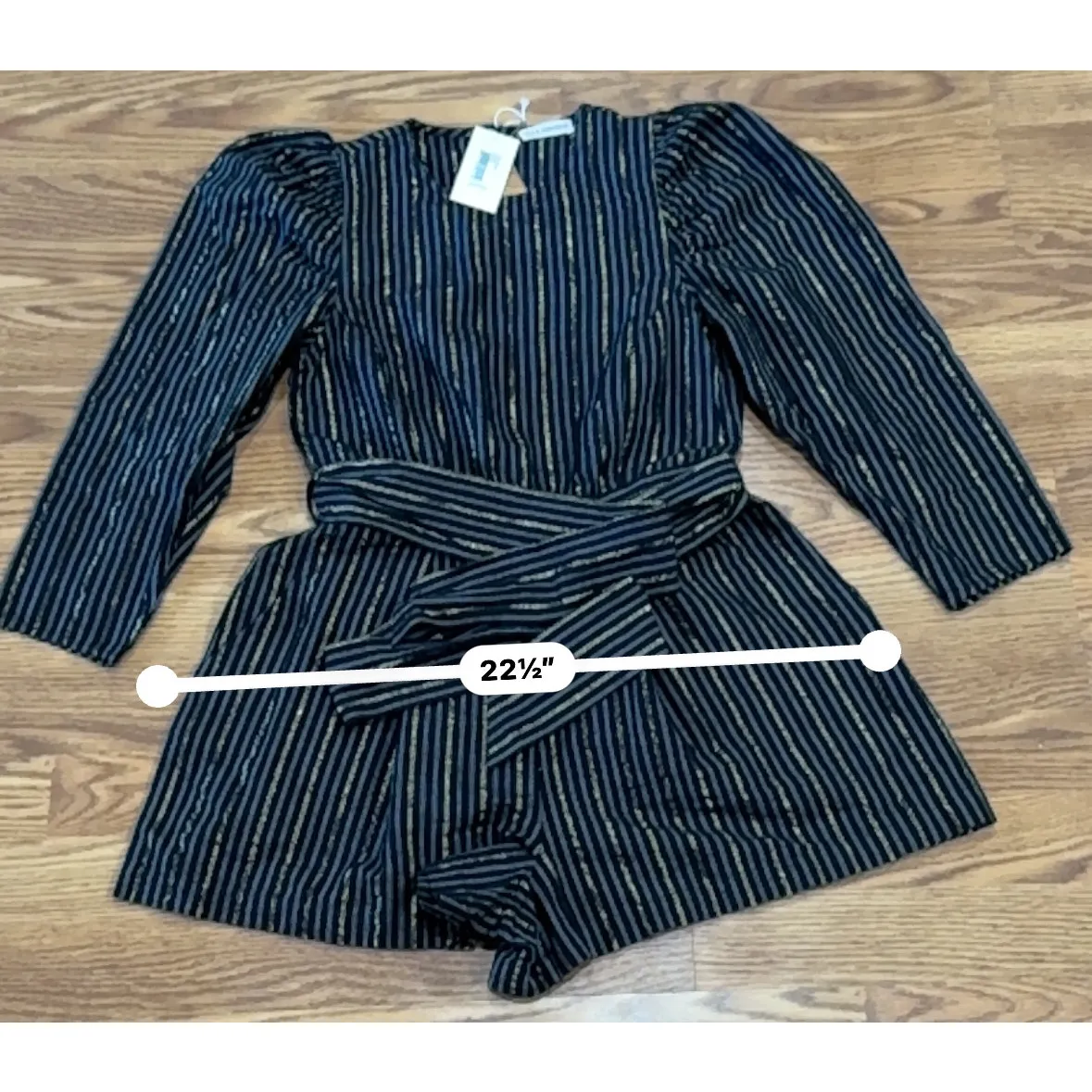 ULLA JOHNSON Vika Playsuit STRIPE LINEN OPEN BACK ROMPER size 4 - Image 5