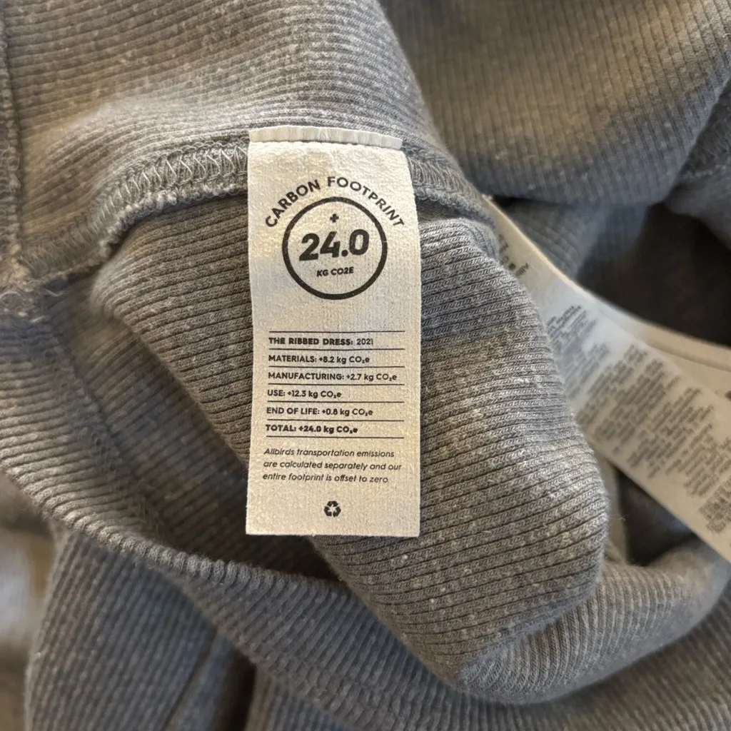 Allbirds The Ribbed Maxi Fall Dress Racerback Active Stretch Wool Blend S Gray - Image 7