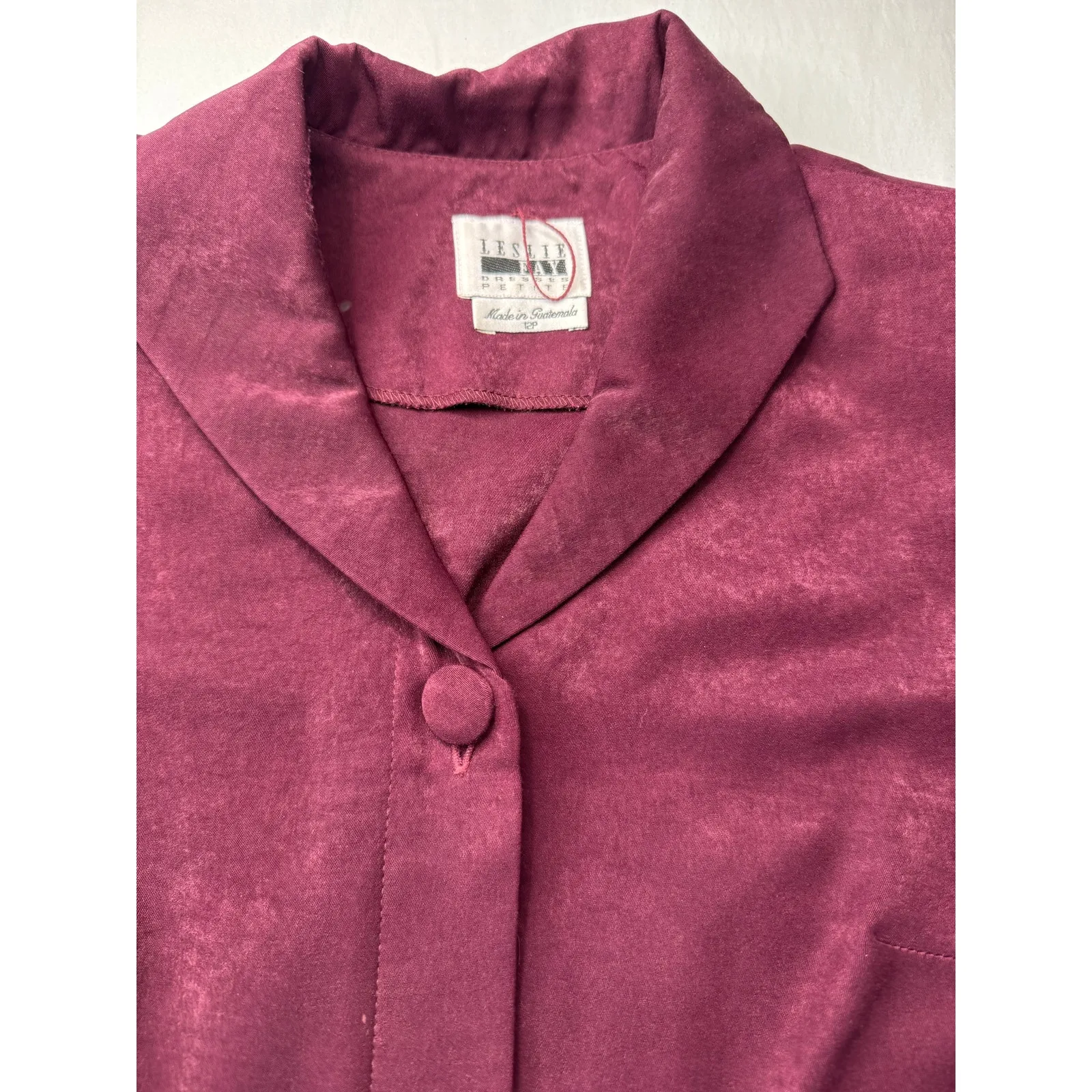 Vintage Leslie Fay Plum Jewel Tone 3 Piece Skirt Set Size 12 Petite Secretary - Image 2