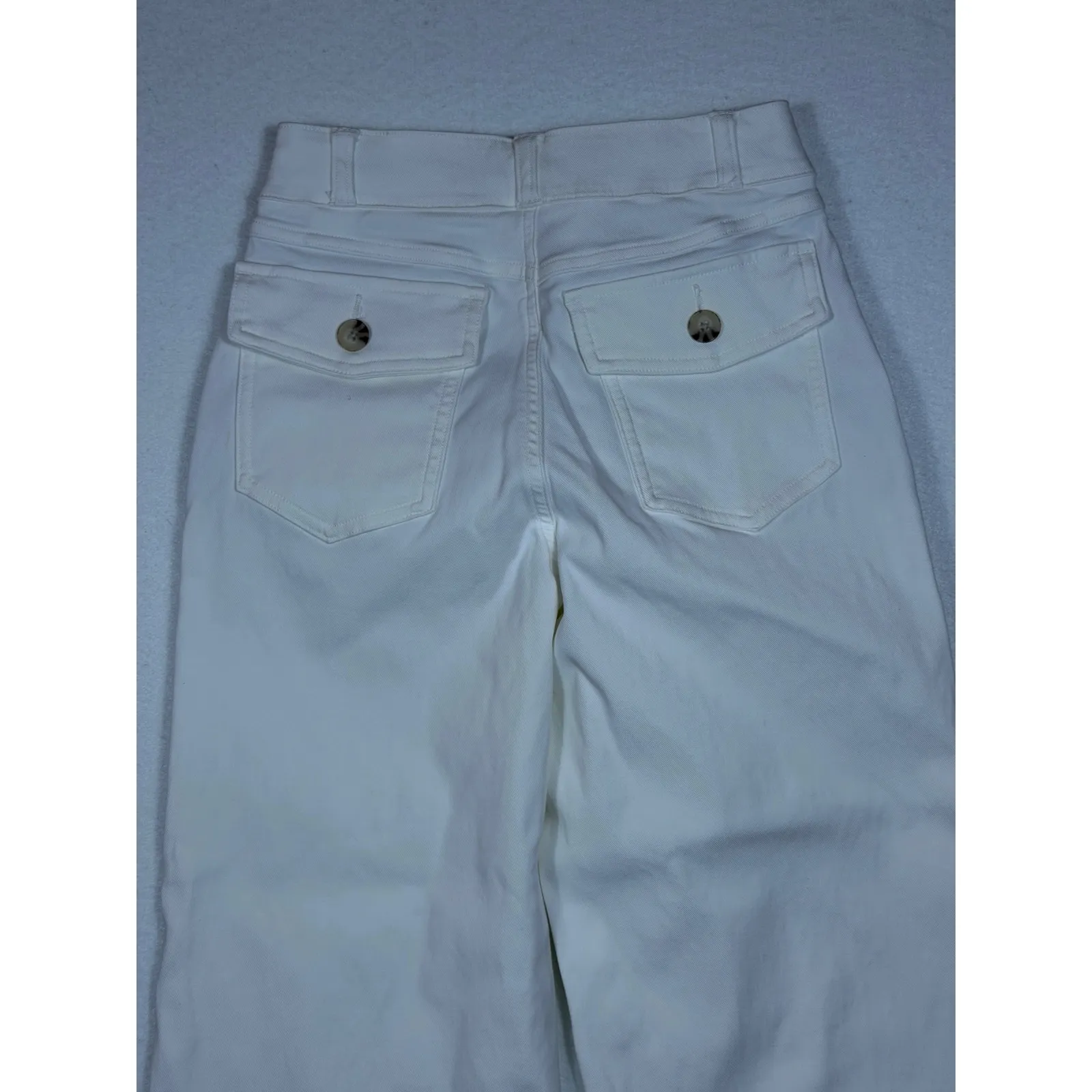 SPANX Stretch Twill Cropped Wide Leg Pants Bright White Women's XS petite - Image 10