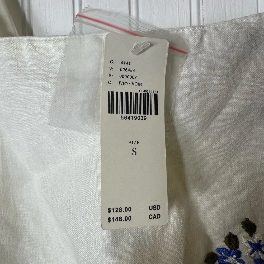 Anthropologie Linen Jumpsuit with Floral Embroidery - Image 10