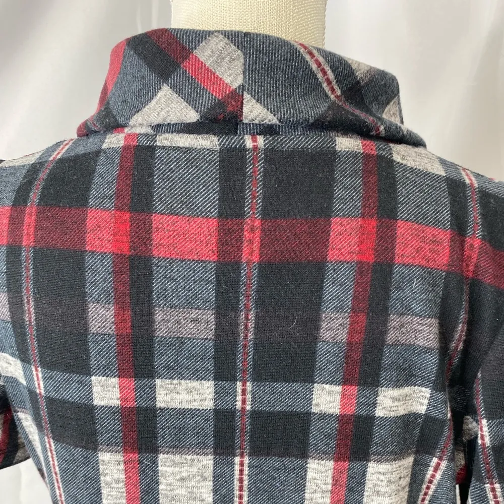 JH Collection cowl neck short sleeve plaid dress PL Gray Size undefined - Image 9