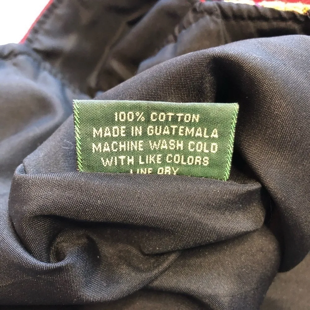 Altiplano Embroidered Cotton Red Boho Tassel Bag - Image 10