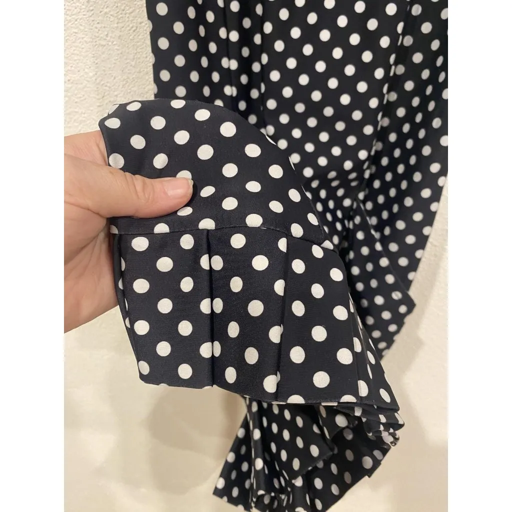 Tzu Tzu Shiloh Dress Womens XS Black White Polka Dot Sleeveless Golf Tennis - Image 4