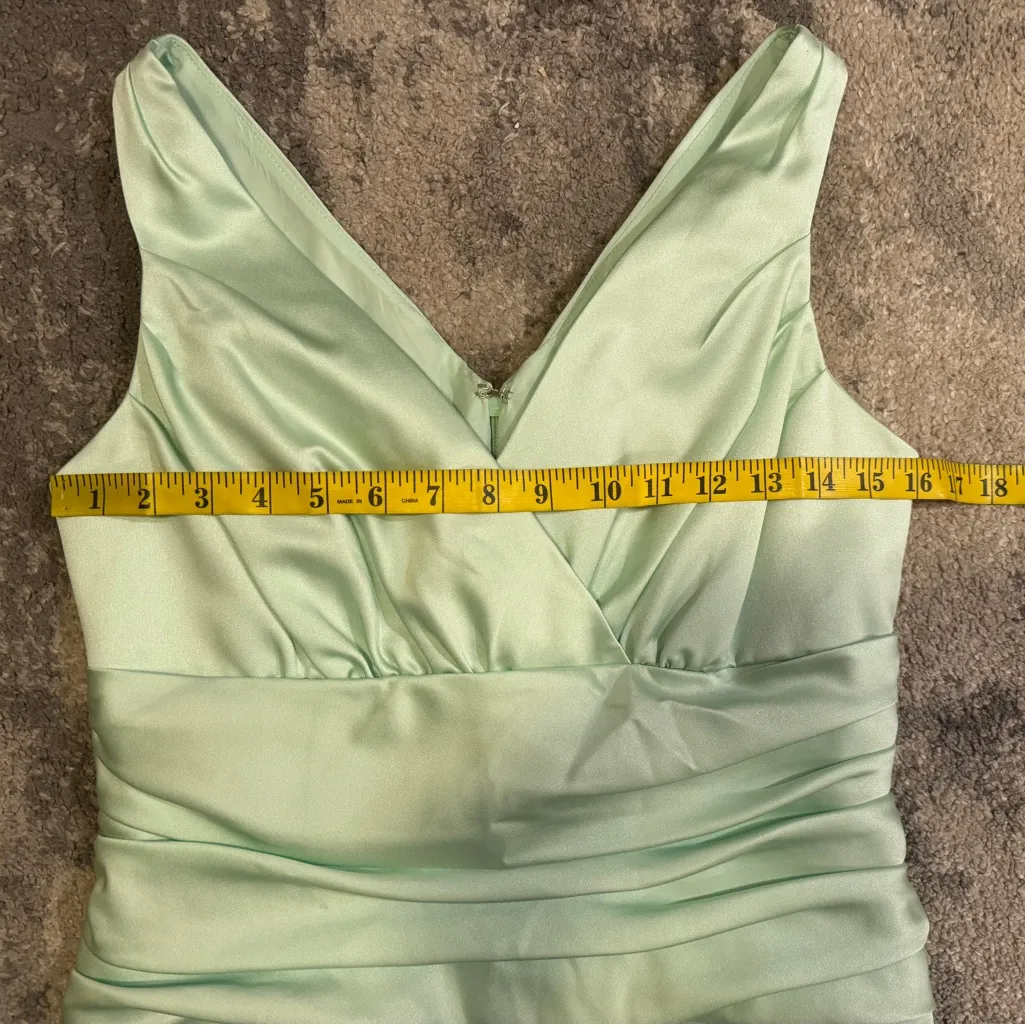 David's Bridal Light Green Midi Dress - Image 4