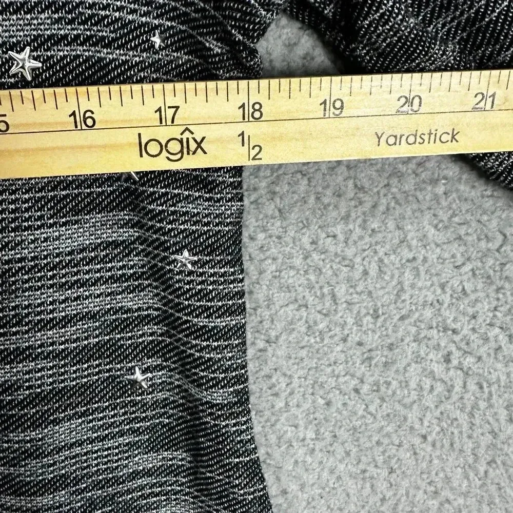 Chicos top womens 0 black heathered star‎ studded casual layers weekends XS - Image 4