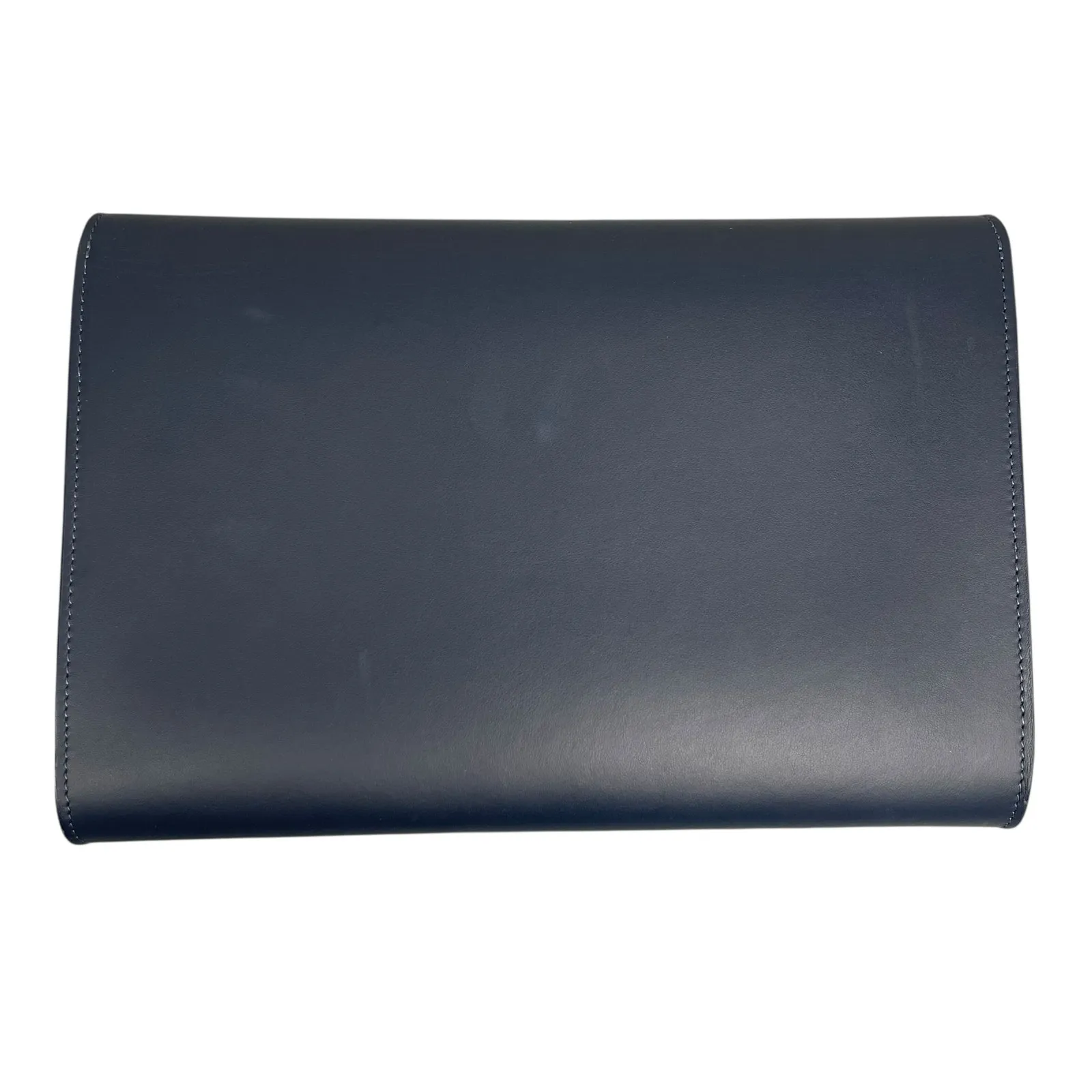 Mansur Gavriel Women Gray Blue Calf Leather Envelope Flat Clutch Pouch Purse Bag - Image 4
