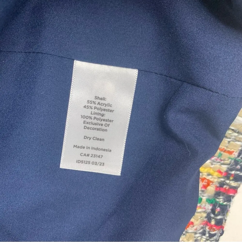 Talbots women's size 10 Petite tweed blazer button front multi colored business - Image 9