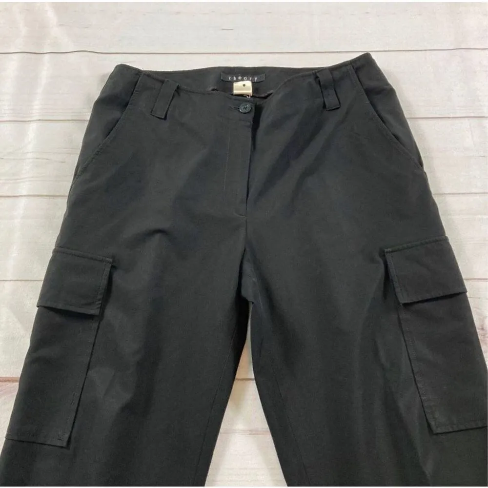 Theory Black Bootcut Cargo Trouser Pants Size 10 - Image 11