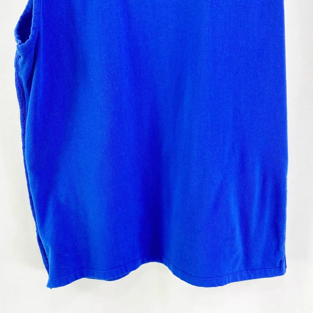 RAFAELLA Blue Eyelet Sheer Sleeveless Scoop Neck Top - Image 9