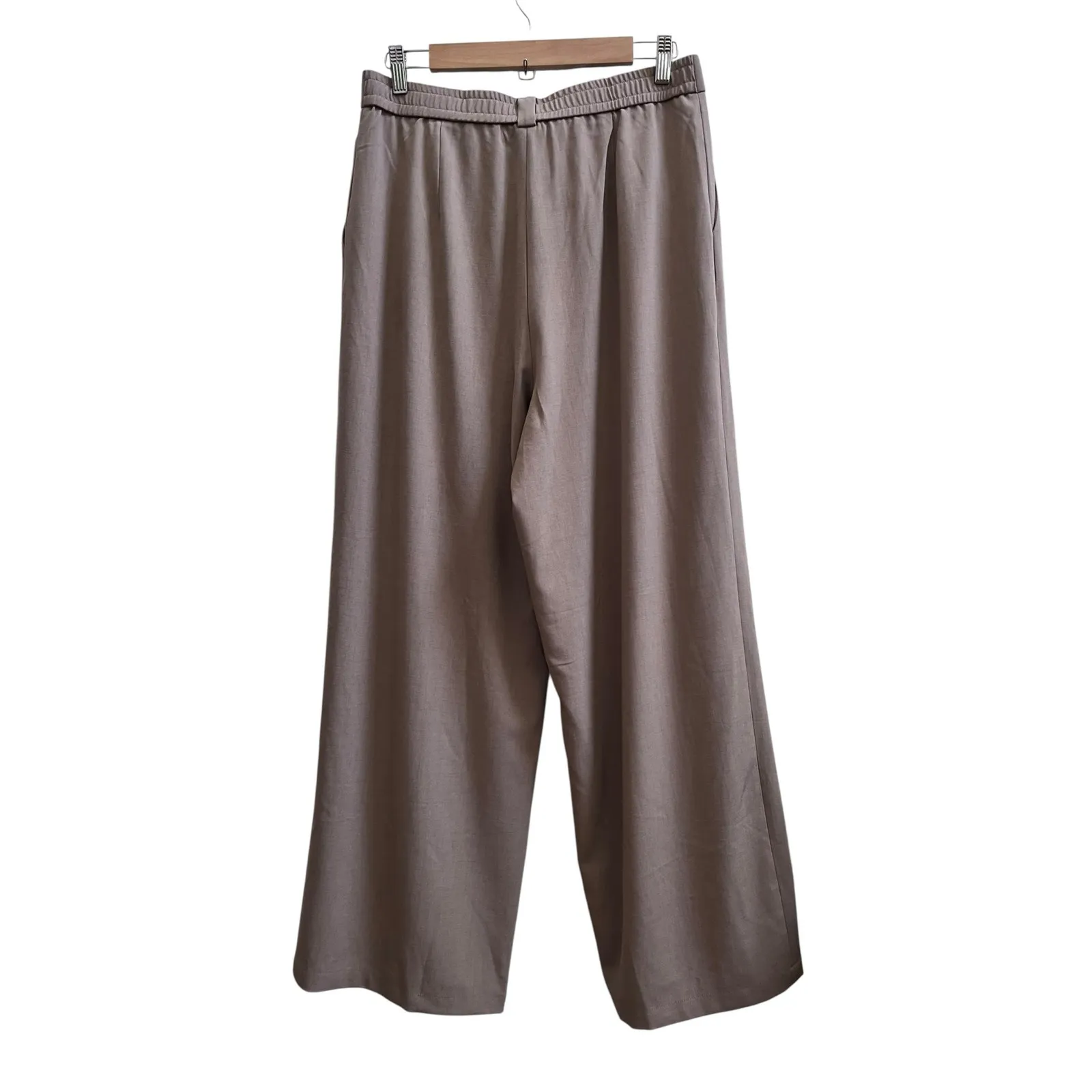 OGL New Tencel Linen Blend Pants Tucked Wide Leg Large Trouser 30 Inch Inseam Brown - Image 4