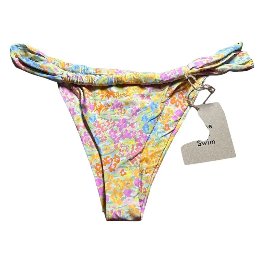 NWT Stone Fox Swim Bijou Bikini Bottom Flower Fields Floral Women's Size L - Image 3