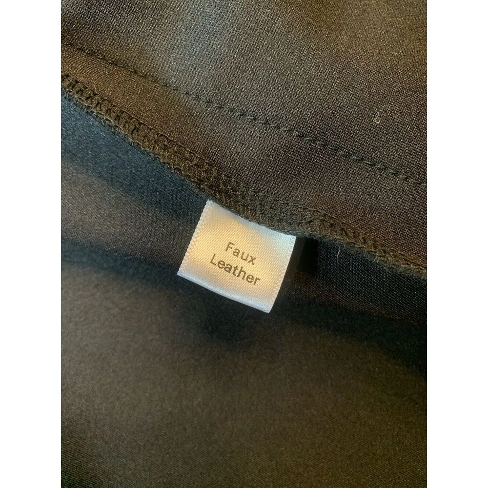 Joan‎ Vass Faux Suede Vegan Leather Blazer Womens XL Black Stretch Jacket - Image 7