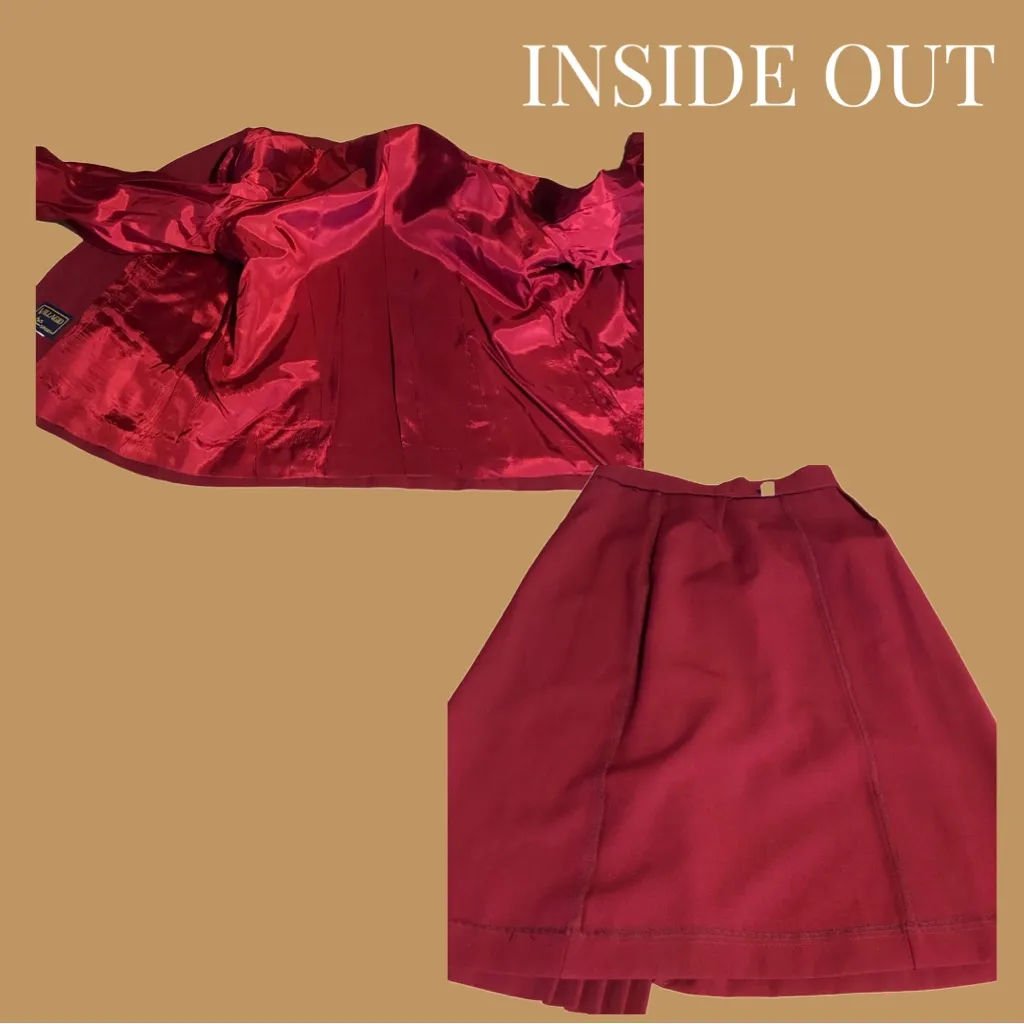 VINTAGE CIRCA 1970'S VILLAGIO SPORT RED SKIRT & BLAZER SUIT (14) - Image 12
