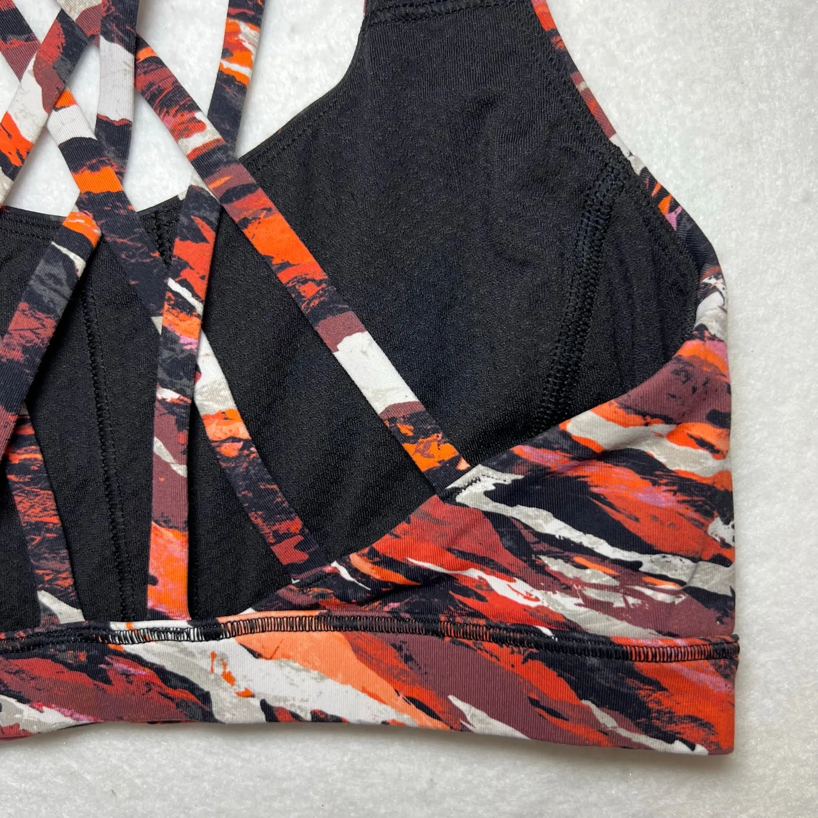 Lululemon Lunar New Year Free to be Serene Sports Bra Sz 2 Tiger Tide Smoky Red - Image 4