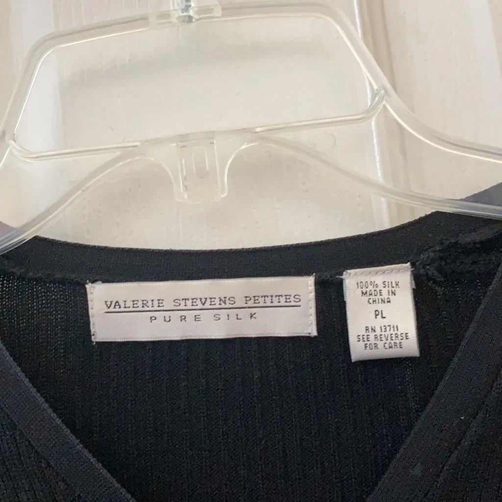 Valerie Stevens FINAL MARKDOWN  silk cardigan petite large - Image 3