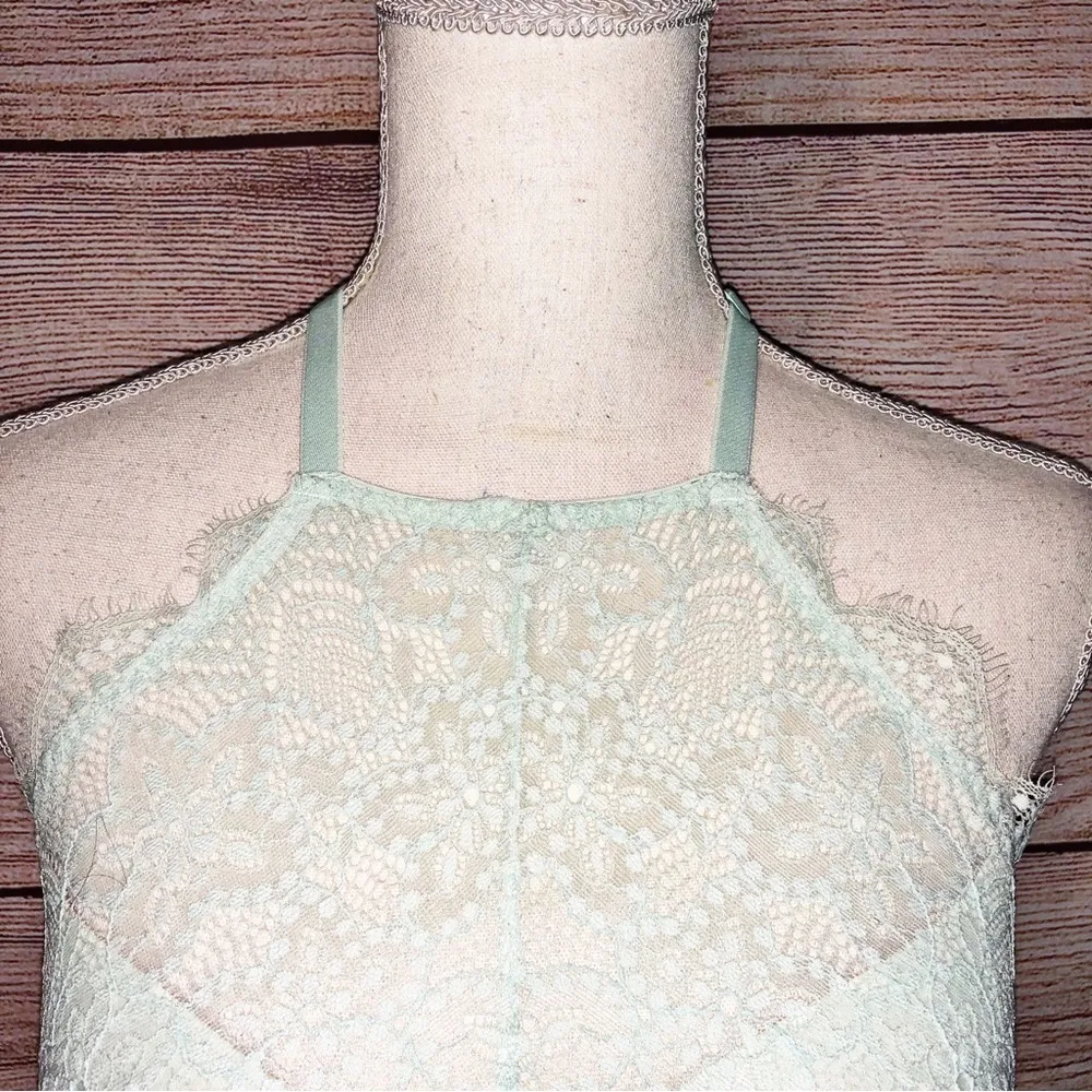 PINK Victoria Secret Mint Green Padded Lace Bra Size S (D-DD) - Image 2
