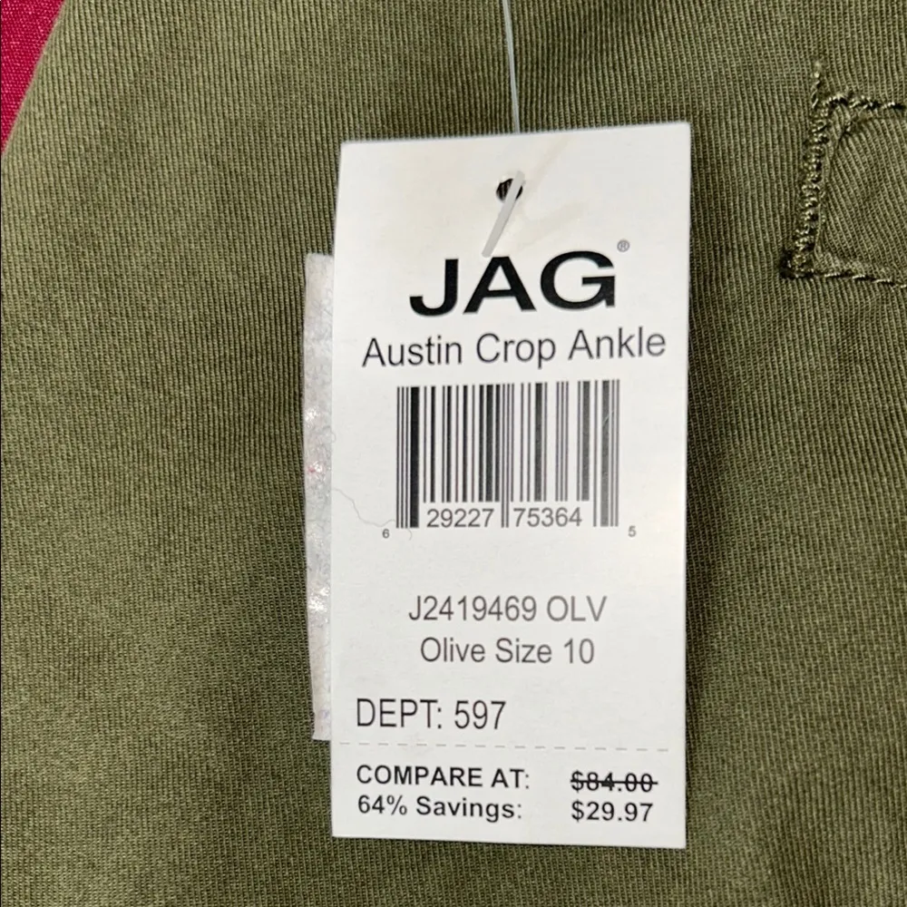 Jag Jeans Green Cargo Pants with Adjustable Ankle Ties - Image 6