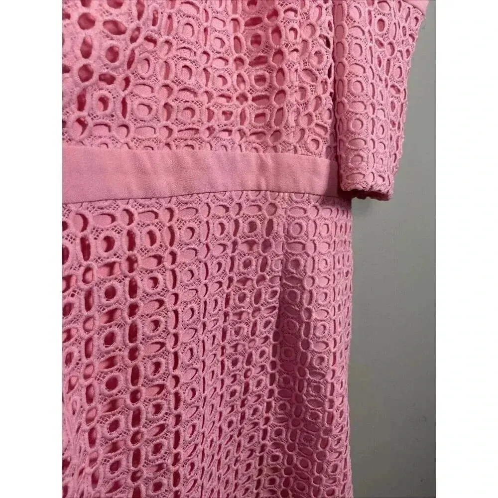 The 8th Sign Crochet lace Mini Dress Size 16 Pink Girlhoodcore Cottage Retro Mod - Image 3