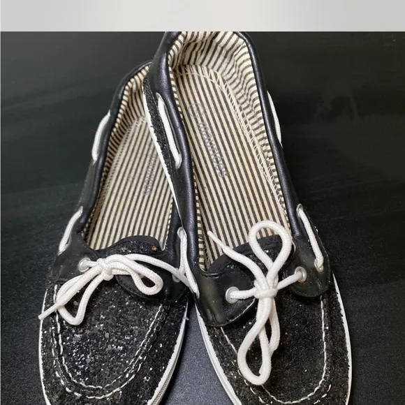 Maurice’s Women's Black Glitter Boat Shoes Size7 - Image 2