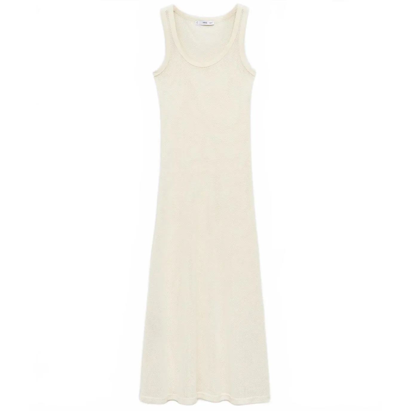 Mango Cotton Blend Knitted Dress with Lace Pattern Ecru Beige NWT Size 8/Large - Image 3