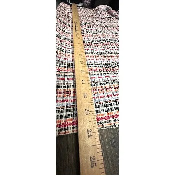 TALBOTS‎ Tweed Plaid Pencil Skirt 4 Multi Color Cotton Blend Work Preppy Classic - Image 4