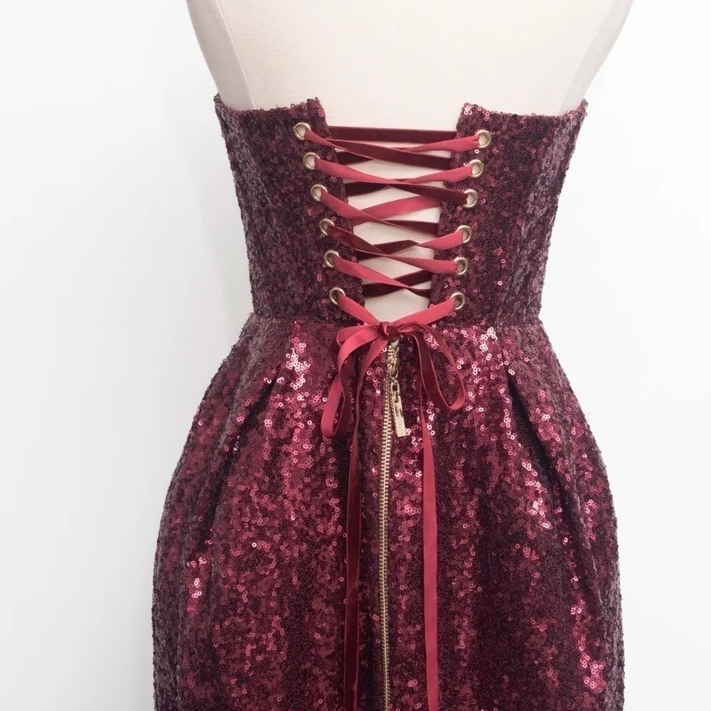 Bronx and Banco Maraya Sequin Strapless Midi Dress - Image 7
