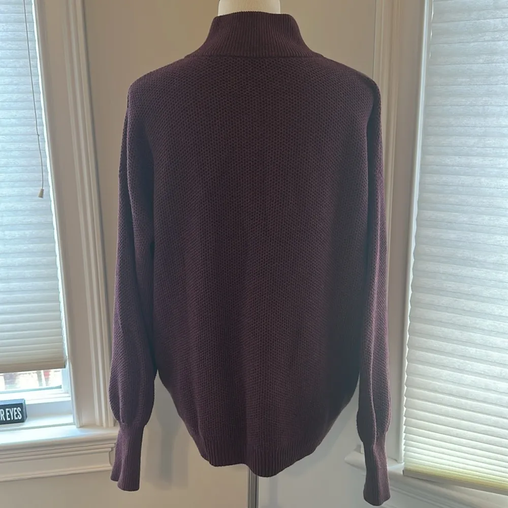 Lunya Cozy Cotton Silk Pocket Henley, Medium, Brandied Plum, NWT Purple - Image 8