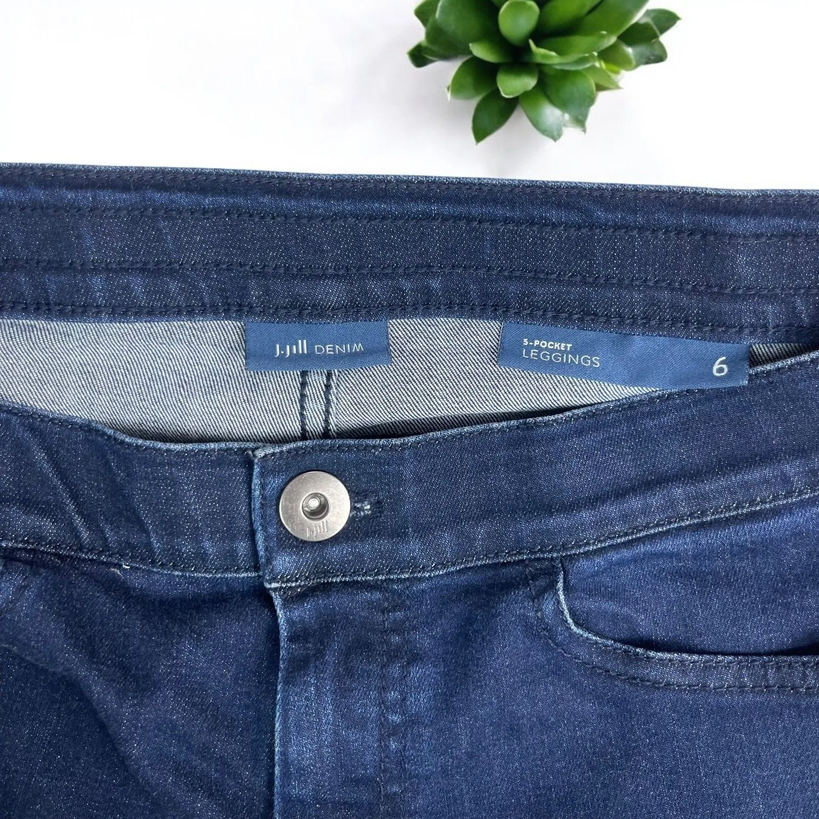 J. Jill 5-Pocket Denim Leggings in Shoreline Dark Wash - Image 9